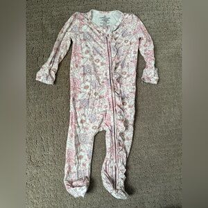 Caden Lane Pink Floral Baby Girl Footie 6-9 months